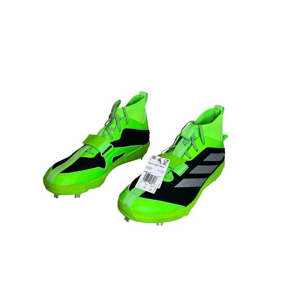 adidas Adizero Edge + METAL Solar Green/Black Baseball Cleats Size 14 JS4119 main image 11